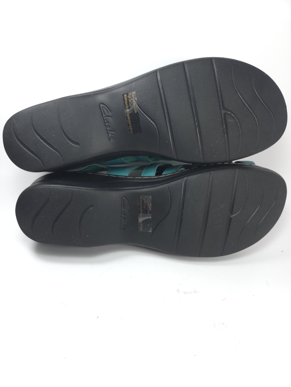 Clarks Lexi Marigold Teal Leather Strappy Wedge Sandals W 11 - Picture 12 of 14